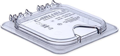 Carlisle FoodService Products StorPlus EZ Access Lid, Cover for 1/6 Size Food Pans, Single Notched, 6.88" x 6.31", 1 Count, Clear