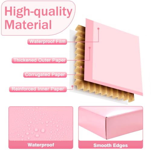 50 Pack Pink Shipping Boxes, 7x5x2" Cardboard Mailing Boxes for Shipping Small Business, Bulk Packaging Boxes - color: Glossy Pink, size: 7x5x2 50 Pack