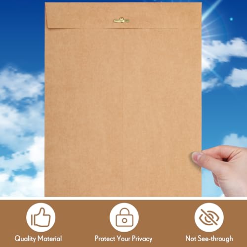 Teling 50 Pcs Manilla Clasp Envelopes Kraft Closure - color: Brown, size: 10*13