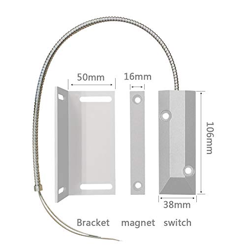 Heavy Duty Wired Alarm Garage Door Magnetic Contacts Switch Sensor NC with Adjustable Bracket