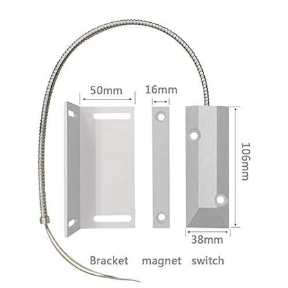 Heavy Duty Wired Alarm Garage Door Magnetic Contacts Switch Sensor NC with Adjustable Bracket