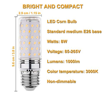 RAYHOO LED Light Bulbs Incandescent 80-100 Watts Equivalent, Standard Medium E26 Base,1000Lumens Non-Dimmable,4 Pack (Warm White 3000K) - color: Warm White 3000k