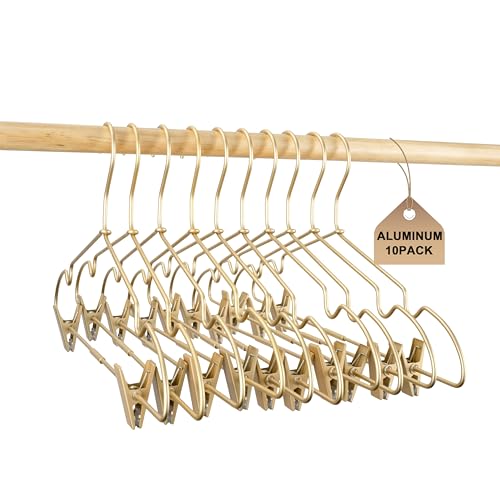 12.5" Gold Metal Baby Clothes Clips Hanger Children Kids Coat Hanger Display and Storage 10Pack
