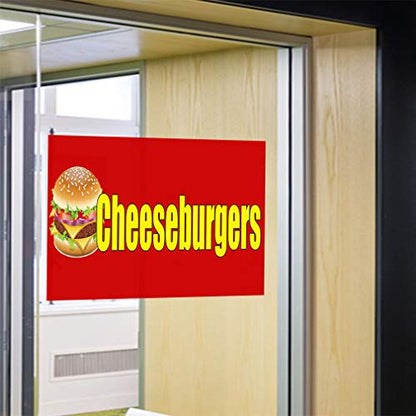 Decal Stickers Multiple Sizes Cheeseburgers Food Fair Promotion Business Industrial Vinyl Safety Sign Label Restaurant & Food 12x8Inches - size: 12x8inches
