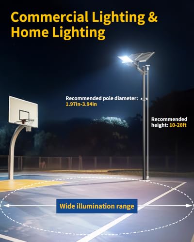 Gefolly SL-9000W Solar Street Lights Outdoor, Commercial Parking Lot Light - size: XL