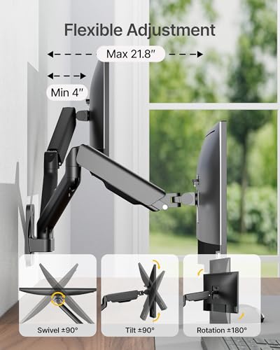 monTEK Dual Monitor Wall Mount, Full Motion Spring Arm for 17-32" Screen - style: Dual Arms