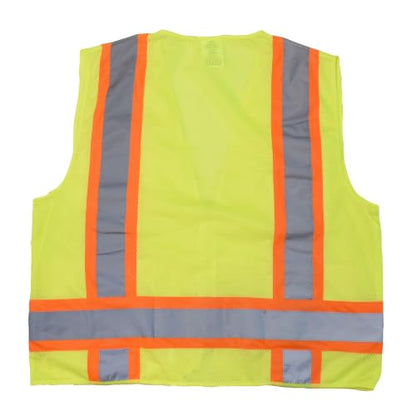 Radians SV6 Class 2 Surveyor Safety Vest, Solid Front, Mesh Back, Green 2XL - color: Safety Green, size: 2X