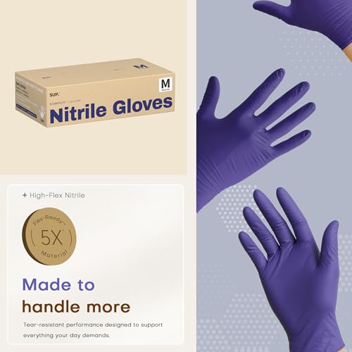 Supmedic SUP Exam Plus® Nitrile Gloves, Powder-Free Disposable Lab Violet - color: Medium (Lab Violet 1000)