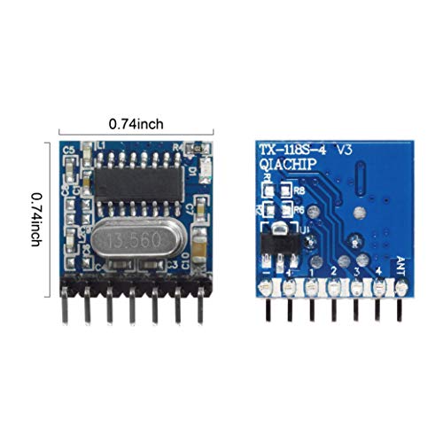 QIACHIP RX480E 433MHz RF Transmitter Receiver Module, 4CH EV1527 Kit - style: Transmitter and Receiver kit