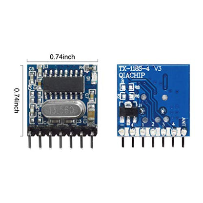QIACHIP RX480E 433MHz RF Transmitter Receiver Module, 4CH EV1527 Kit - style: Transmitter and Receiver kit