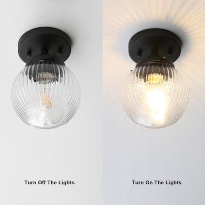 Yosoan 1-Light Indoor Black Flush Mount Hallway Ceiling Light - color: Black