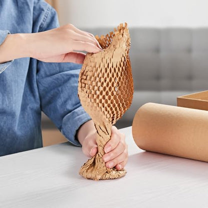 JARLINK Honeycomb Packing Paper, 15" x 131' Bubble Wrap Roll for Packing - size: 15"x 131'