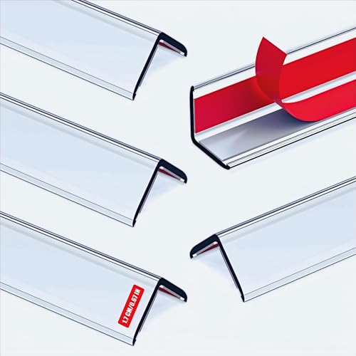 Clear Self-Adhesive Mini Wall Corner Protectors, Cute Corner Guards & Edge Protector for Wall Door Frame Cabinet Baseboard & Door, Table, Stair, Easy to Cut (5/8" Thick, 39.4" Length - 5Pack) - size: 0.67in X 39.4in