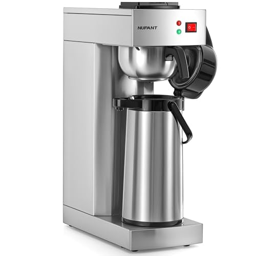 NUPANT Commercial Airpot Coffee Brewer 2.2L/74oz Dirp Coffee Maker with 24H Insulated Thermal Carafe Stainless Steel Pour Over Coffee Machine 120V/1450W COFFEE Dispenser for Café Restaurant Cafateria - size: Manual Filling