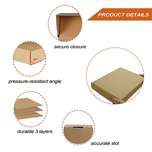 PHAREGE 25 Pack 13x10x2 inch Cardboard Shipping Boxes, Brown Mailing Box - color: Brown, size: 13x10x2 inch 25 Pack