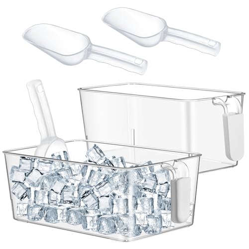 Havawish Ice Storage Bin and Flexible Scoop Set Plastic Freezer Bin - color: Gray, size: 10.83 x 7 x 4.33 In,10.83 x 4.92 x 4.33 in, style: Classic