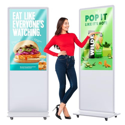 55'' Digital Signage Display Smart Android LCD Sign Kiosk Electronic Menu Board Advertising Display Screen Monitor HDMI WiFi USB 4K Media Video Player (TouchScreen,White) - color: White, size: 55-Inch, style: Touch Screen