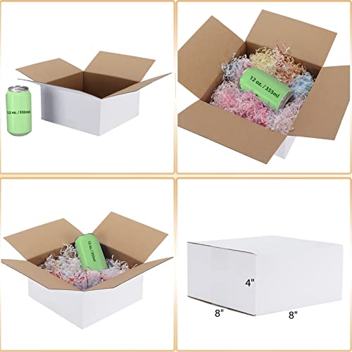 Calenzana 8x8x4 Shipping Boxes Set of 40, White Corrugated Cardboard Box for Mailing Packing Gifts Small Business - size: 8x8x4, style: 40 Pack