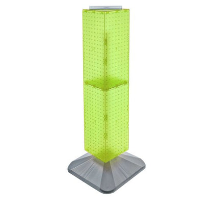Azar Displays 703387-GRE Standard Four-Sided Interlocking Pegboard Tower, Green Translucent - color: Green