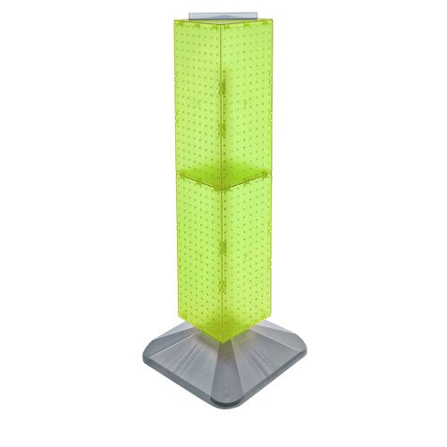 Azar Displays 703387-GRE Standard Four-Sided Interlocking Pegboard Tower, Green Translucent - color: Green