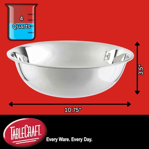 Tablecraft 4 qt Stainless Steel Mixing Bowl - size: 4 quart