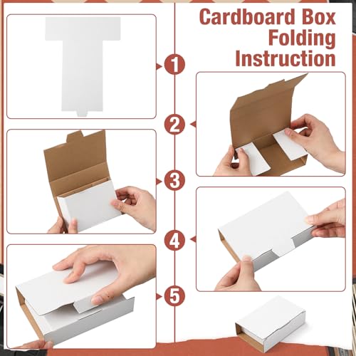 Marspark 50 Pack Small Shipping Boxes 5.51x3.27x1.38 Inches, White - color: White
