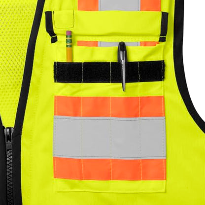 Ironwear 1278FR-L-06-3XL ANSI Class 2 Flame Retardant Polyester Surveyor SAFETY Vest with 2" Silver Reflective Tape, Lime, 3X-Large - size: 3X-Large