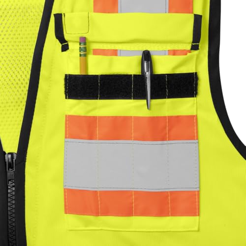 Ironwear 1278FR-L-02-MD ANSI Class 2 Flame Retardant Polyester Surveyor SAFETY Vest with 2" Silver Reflective Tape, Lime, Medium - size: Medium