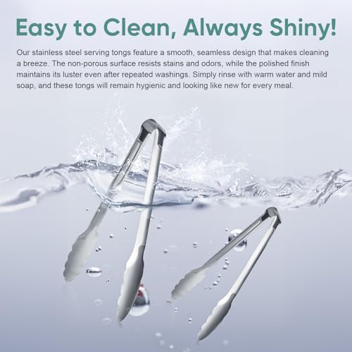 12 Pack Buffet Tongs Serving Tongs Stainless steel Kitchen Tongs 7inch - color: Silver, size: 7inch