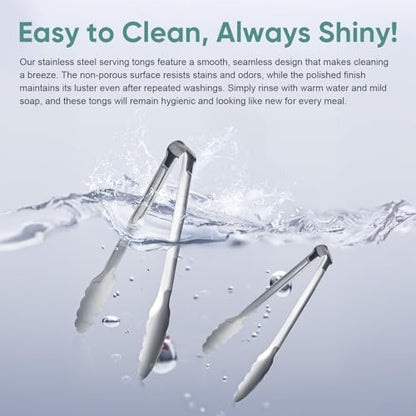 12 Pack Buffet Tongs Serving Tongs Stainless steel Kitchen Tongs 7inch - color: Silver, size: 7inch