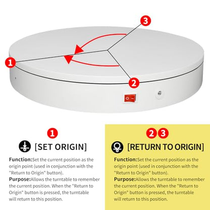 15.8In Remote Motorized Electric Turntable Rotating Display Stand Rotating Platform Photography Turntable motorized lazy susan base giratoria para for Photography,3D Scanner,(Load Range:132~400lbs) - size: 15.8inch/White/400Lbs Load