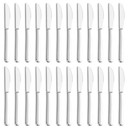 24 Pieces Knives Set - 9 Inches Dinner Knives, Butter Knife, Food Grade Stainless Steel Table Knife Set, Dishwasher Safe & Mirror Polished, Knife Silverware for Home/Restaurant/Kitchen