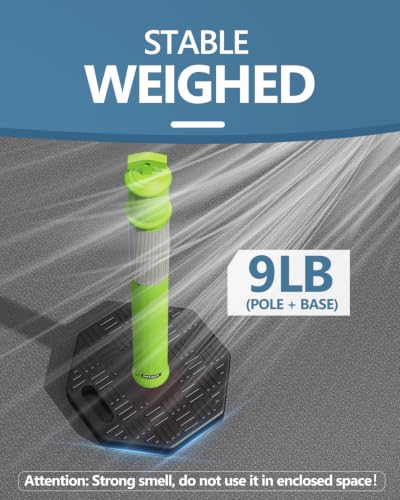 BATTIFE 45 Inch Traffic Cones Delineator Posts with Base Lime Green 3 Pcs - color: Lime Green