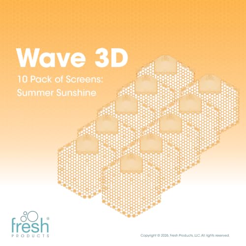 Fresh Products Wave 3D Urinal Screen Deodorizer, Summer Sunshine, 10 packs