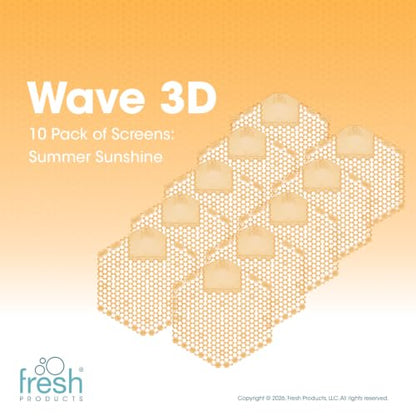 Fresh Products Wave 3D Urinal Screen Deodorizer, Summer Sunshine, 10 packs