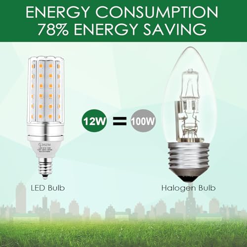 E12 LED Bulbs,12W LED Corn Light Bulb, E12 LED Bulb 100W Equivalent 1200 Lumen 3000K Warm White, Non-Dimmable LED Candelabra Light Bulbs, E12 Candelabra Base Chandelier Light Bulbs, Pack of 3 - color: E12-12w-3000k-3pcs