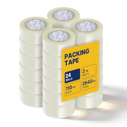 NORTHSKY Heavy Duty Packing Tape 24 Rolls, Clear, 2.6 mil, 2 inch x 110 Yards, Ultra Strong, Refill for Packaging and Shipping - size: 2 inches x 2.6 mil