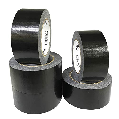 COSIMIXO 45-Pack Black Heavy Duty Duct Tape, 2 inches x 30 Yards, Strong, Flexible, No Residue, All-Weather and Tear by Hand - Bulk Value for Repairs, Industrial, Professional Use - color: Black, size: 45-Pack 2" x 30yds