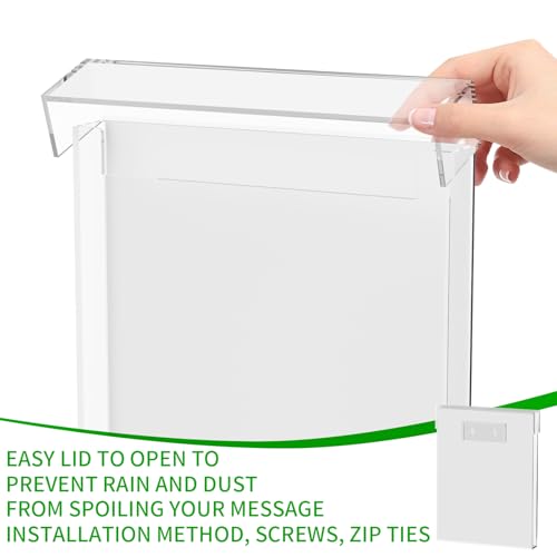 Outdoor Permit Brochure Box，Real Estate Flyer Box Waterproof with Lid-Take One Document Holder Can Hold 180, 8.5 x 11 Documents, Flyers & Brochures or Other Outdoor Marketing Needs