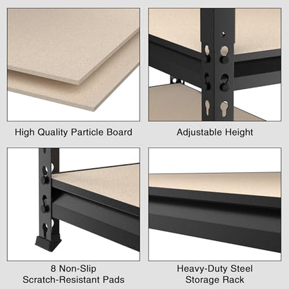 WORKPRO 5-Tier 2500 LBS Load Shelving with Particle Board, 48”Wx24”Dx72”H