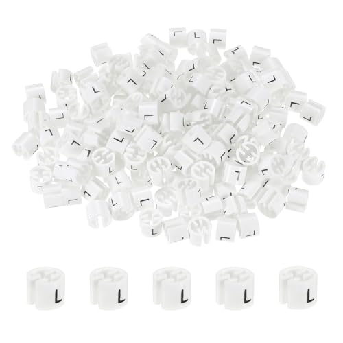 M METERXITY 100-Pack Clothes Hanger Markers, Plastic l Size Tag Garment Color Coded Size Clips Fit 3mm-5mm Rod for Clothing/Wire Hangers, Colored Coding Marker [White] - color: White, size: Large