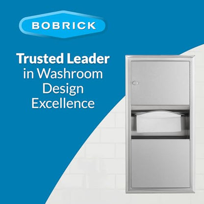 Bobrick B-3699 Paper Towel Dispenser & Waste Receptacle, Surface-Mounted