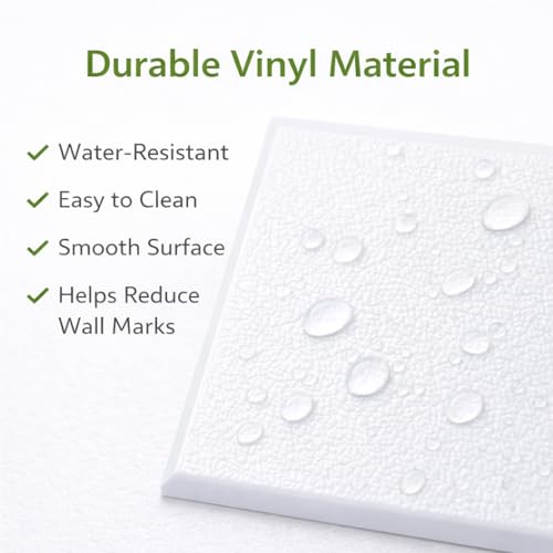 Wall Protector from Door Knob, 4" Square, White, 4 Pack
