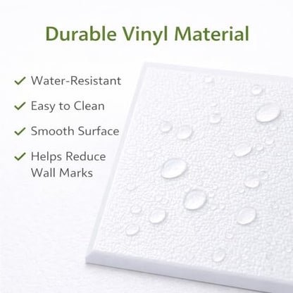 Wall Protector from Door Knob, 4" Square, White, 4 Pack
