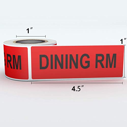 AveneMark 960 Count Home Moving Color-Coded Labels - 16 Rolls House Fragile Stickers, 4 Bedroom Blank Packing Labels for Box Supplies, 60 Labels per Roll, 1" x 4.5"