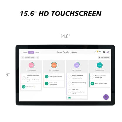 15.6 to 27 inch Touchscreen Digital Calendar & Wall Planners, Smart Whiteboard Calendar for Chore Chart & Work Schedule, Built in Speakers and Camera, Include Wall Mount & Desk Stand (15.6-inch) - size: 15.6-inch