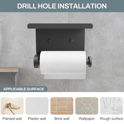 SetSail Toilet Paper Holder with Shelf, Matte Black - color: Matte Black, size: 1 Packs