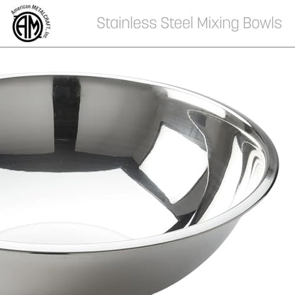 American METALCRAFT, Inc. SSB1600 Mixing Bowl, Stainless Steel, 16 Quarts, 17-1/2' Dia. - size: 16 Quarts, style: Standard