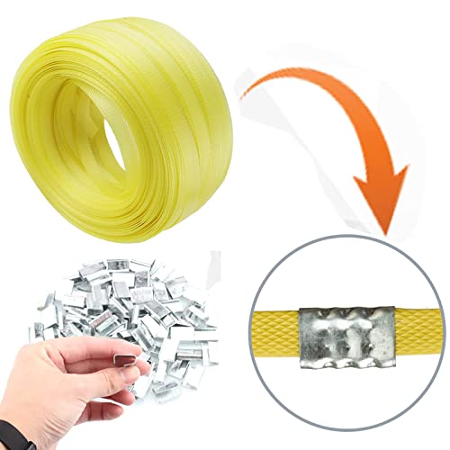 Poly Strap, Polypropylene Strapping, 320' Length, 100 pcs Clips