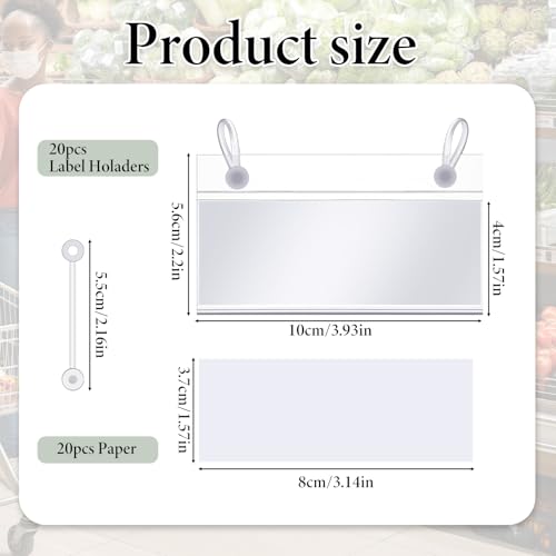 20Pcs Plastic Basket Label Holders Wire Basket Labels